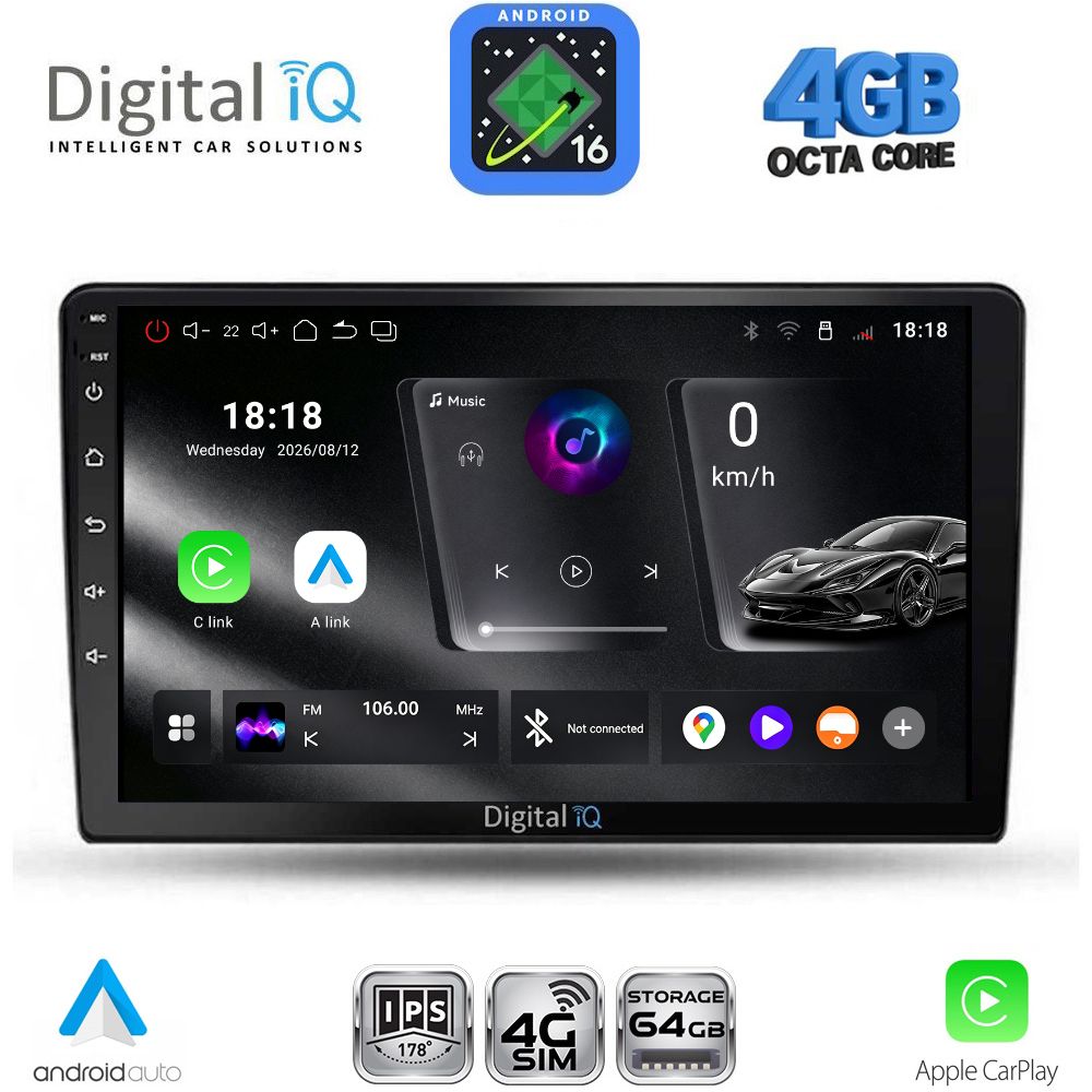DIGITAL IQ RTG 6702_CPA (9inc) MULTIMEDIA TABLET for TOYOTA AURIS mod. 2007-2012
