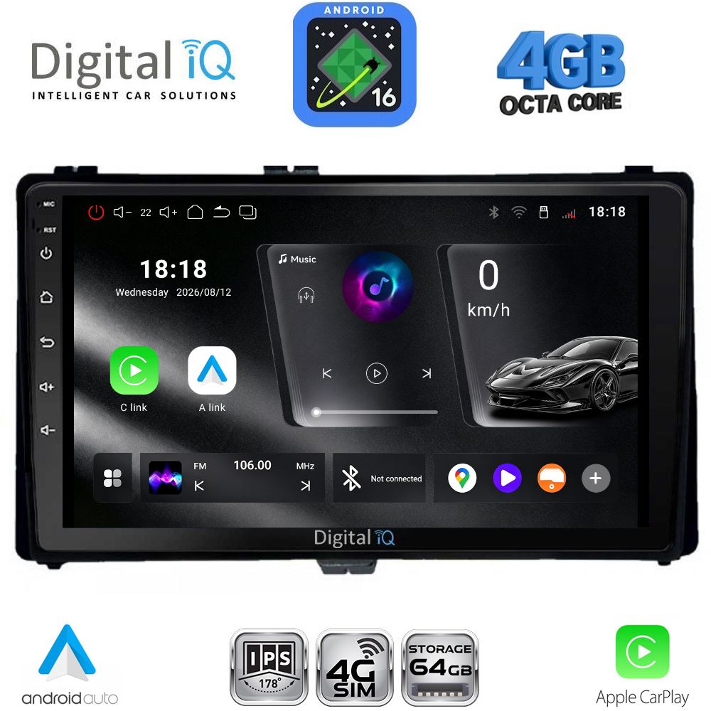 DIGITAL IQ RTG 6703_CPA (9inc) MULTIMEDIA TABLET for TOYOTA AURIS mod. 2015-2021 – AYGO X mod. 2022-2026 – COROLLA mod. 2017-2019