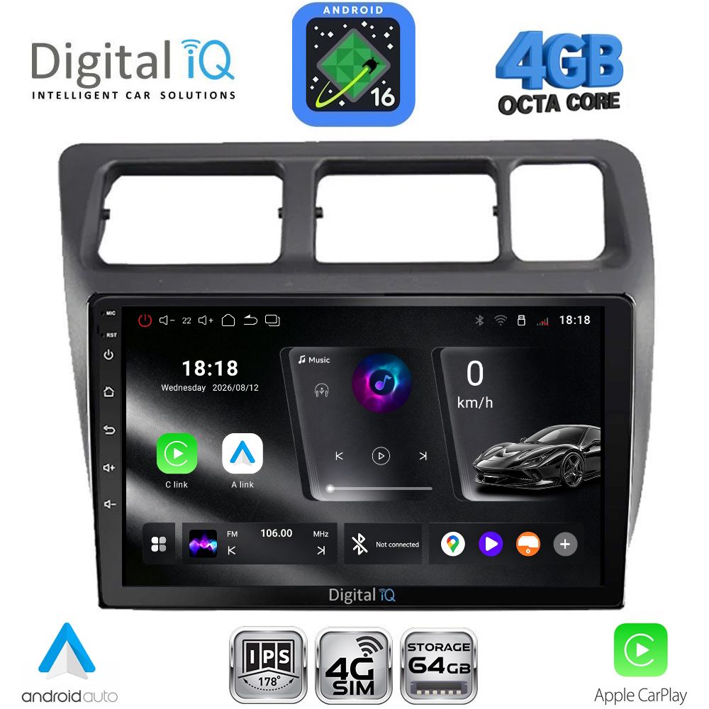 DIGITAL IQ RTG 6710_CPA (9inc) MULTIMEDIA TABLET for TOYOTA COROLLA mod. 1992-1997