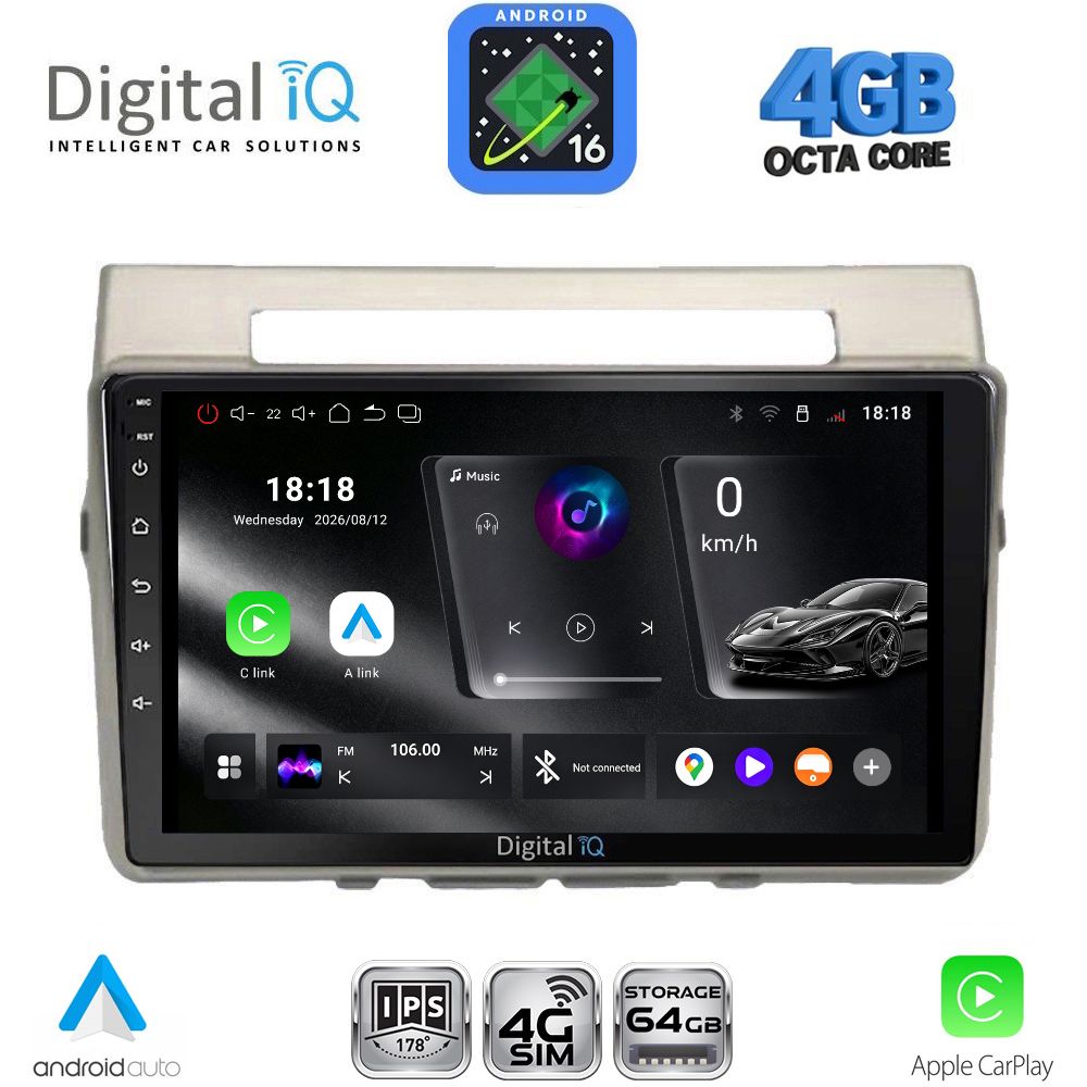 DIGITAL IQ RTG 6711B_CPA (9inc) MULTIMEDIA TABLET for TOYOTA COROLLA VERSO mod. 2004-2009