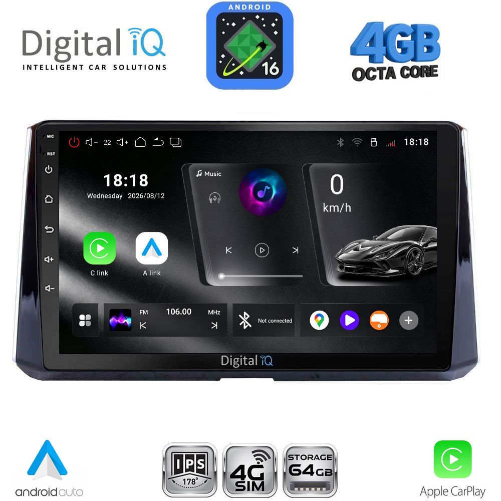 DIGITAL IQ RTG 6716_CPA (10inc) MULTIMEDIA TABLET for TOYOTA COROLLA mod. 2019-2026