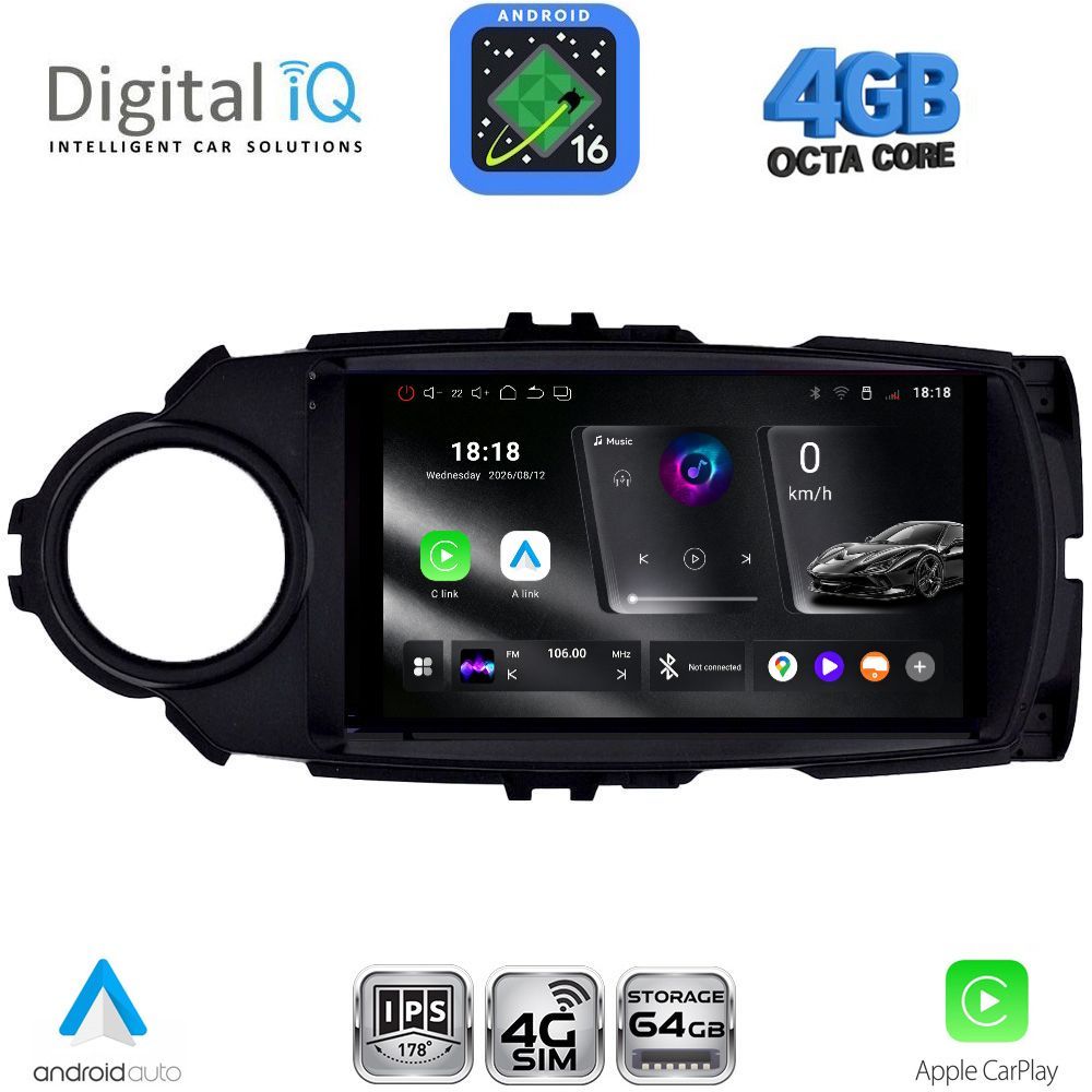 DIGITAL IQ RTG 6737FL_CPA (9inc) MULTIMEDIA TABLET for TOYOTA YARIS mod. 2015-2020