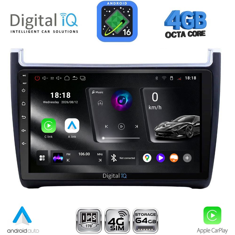 DIGITAL IQ RTG 6757_CPA (9inc) MULTIMEDIA TABLET for VW POLO mod. 2014-2017