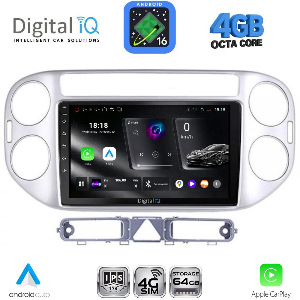DIGITAL IQ RTG 6759SL_CPA (9inc) MULTIMEDIA TABLET for VW TIGUAN mod. 2004-2011 (SILVER)