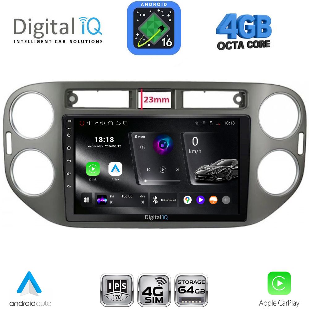 DIGITAL IQ RTG 6760GR_CPA (9inc) MULTIMEDIA TABLET for VW TIGUAN mod. 2011-2016 (GREY)