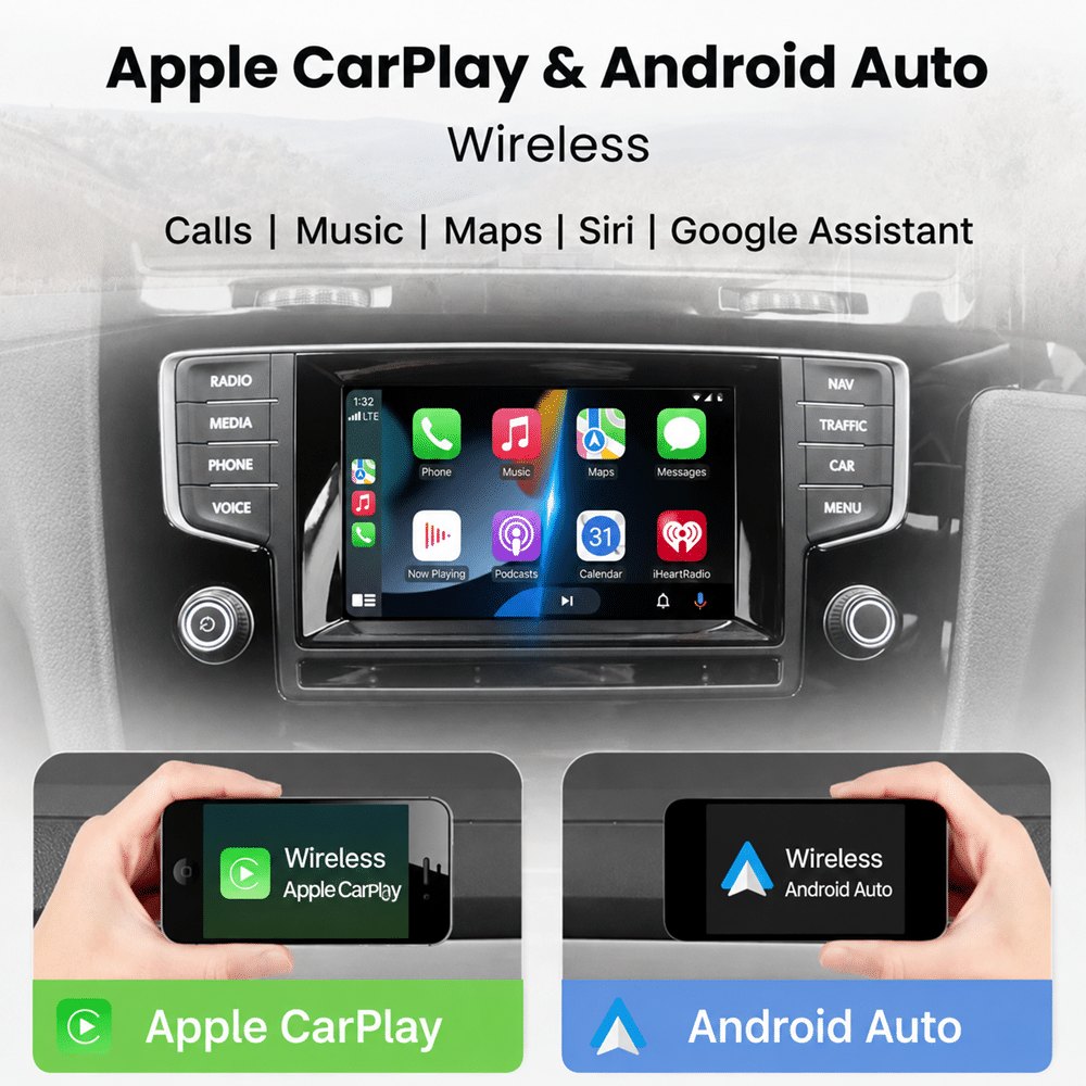 Audi/Porsche/VW MIB2 7 & 8" Wireless CarPlay | Android Auto Interface | Camera In Audi/Porsche/VW MIB2 7 & 8" Wireless CarPlay | Android Auto Interface | Camera In