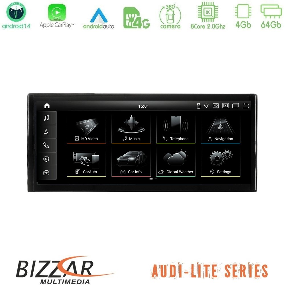 Bizzar Lite Series Audi Q5 (FY) 2017-2019 Android14 8Core (4+64GB) Navigation Multimedia 10.25"