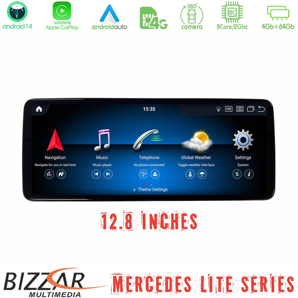 Bizzar Lite Series Mercedes SLC Class (R172) NTG5 Android14 8Core (4+64GB) Navigation Multimedia 12