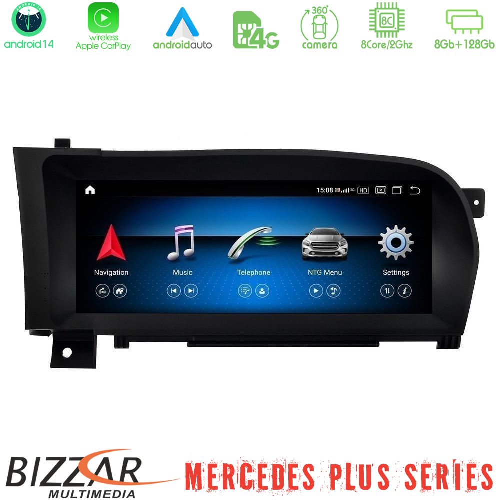 Bizzar Plus Series Mercedes S Class (W221) NTG3.0 Android14 8Core (8+128GB) Infotainment System 10.25"
