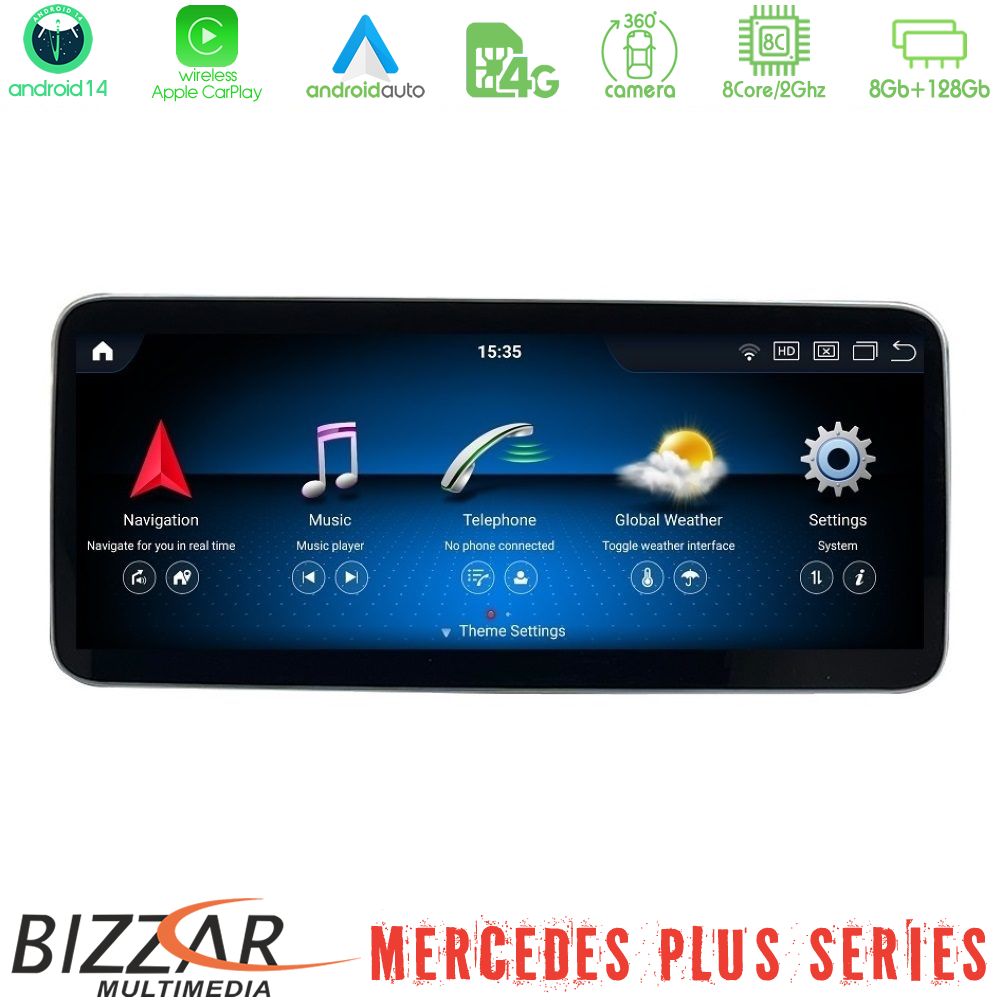 Bizzar Plus Series Mercedes A/CLA/GLA/G Class NTG5 Android14 8Core (8+128GB) Infotainment System 10.25"
