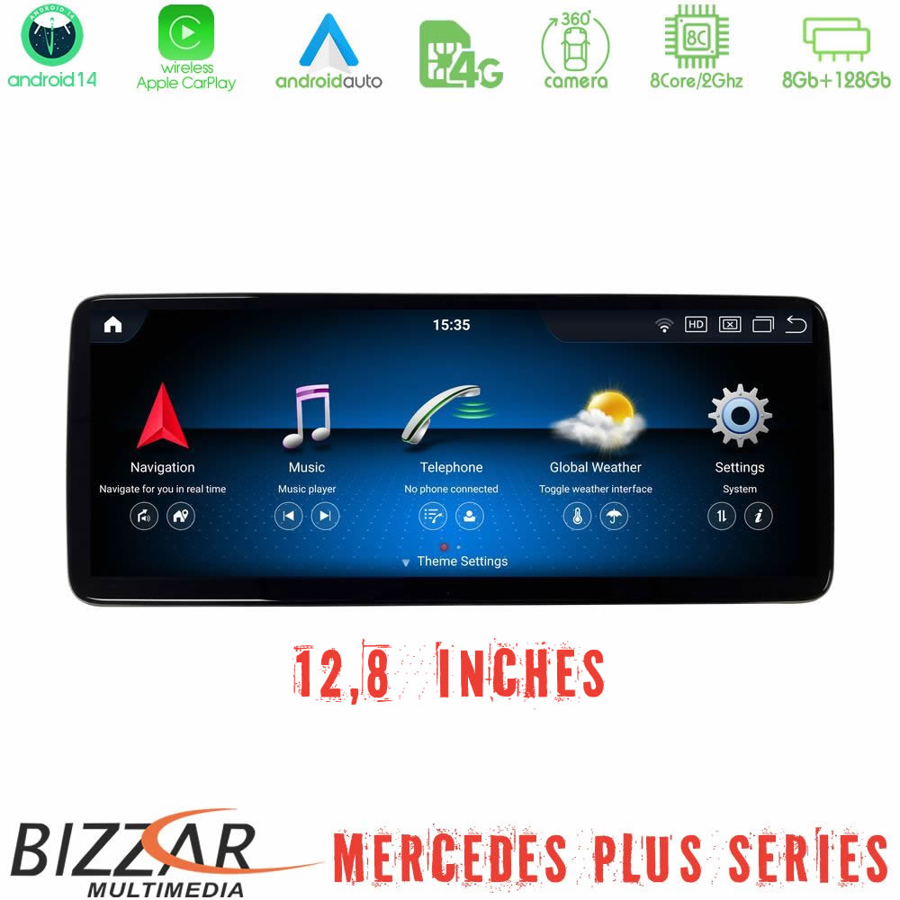 Bizzar Plus Series Mercedes SLC Class (R172) NTG5 Android14 8Core (8+128GB) Infotainment System 12