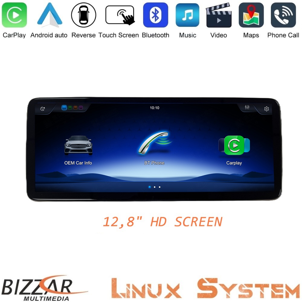 Bizzar Mercedes C/GLC Class Facelift (W205/W253) NTG5.5 Linux Apple CarPlay | Android Auto screen 12.8" HD