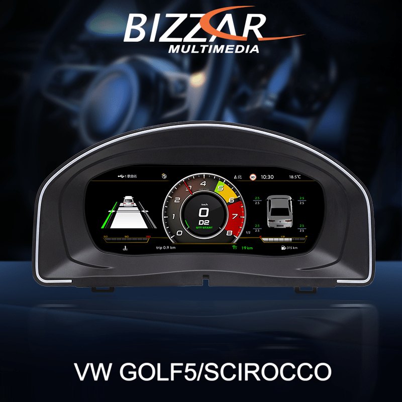Bizzar Digital Cluster VW GOLF5/SCIROCCO Digital HD LCD Instrument Cluster 10.25" με Carplay | HDMI in