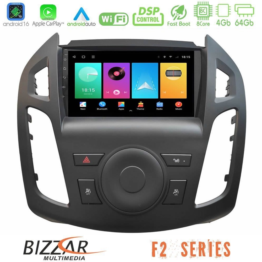 Bizzar F2 Series 8Core Android16 4+64GB Ford Transit Connect 2013-2018 Navigation Multimedia Tablet 9"