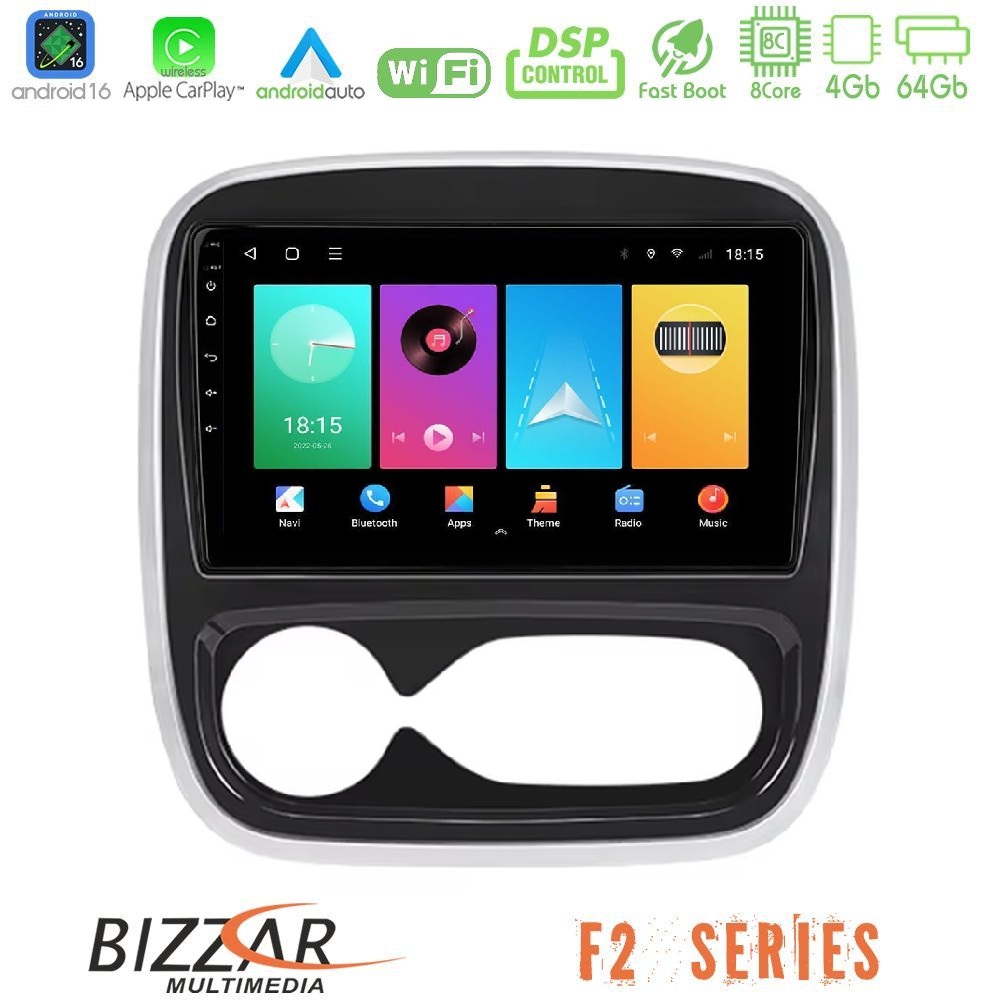 Bizzar F2 Series 8Core Android16 4+64GB  Renault/Nissan/Opel/Fiat  Navigation Multimedia Tablet 9"  (AUTO A/C)