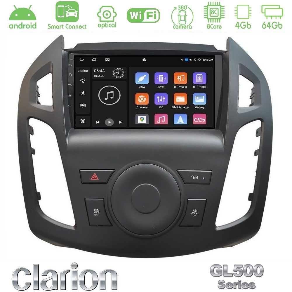 Clarion GL500 Series 8Core Android ClarionOS 4+64GB Ford Transit Connect 2013-2018 Navigation Multimedia Tablet 9"