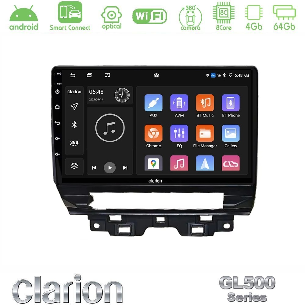 Clarion GL500 Series 8Core Android ClarionOS 4+64GB Renault Trafic 2022-> Navigation Multimedia Tablet 10"