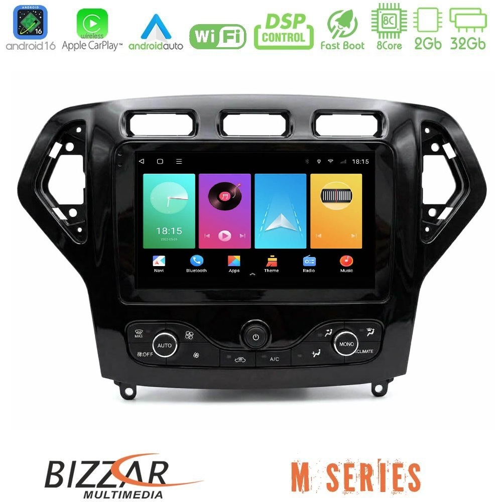 Bizzar M Series 8Core Android16 2+32GB Ford Mondeo 2007-2010 (Auto AC με NAVI) Navigation Multimedia Tablet 9"