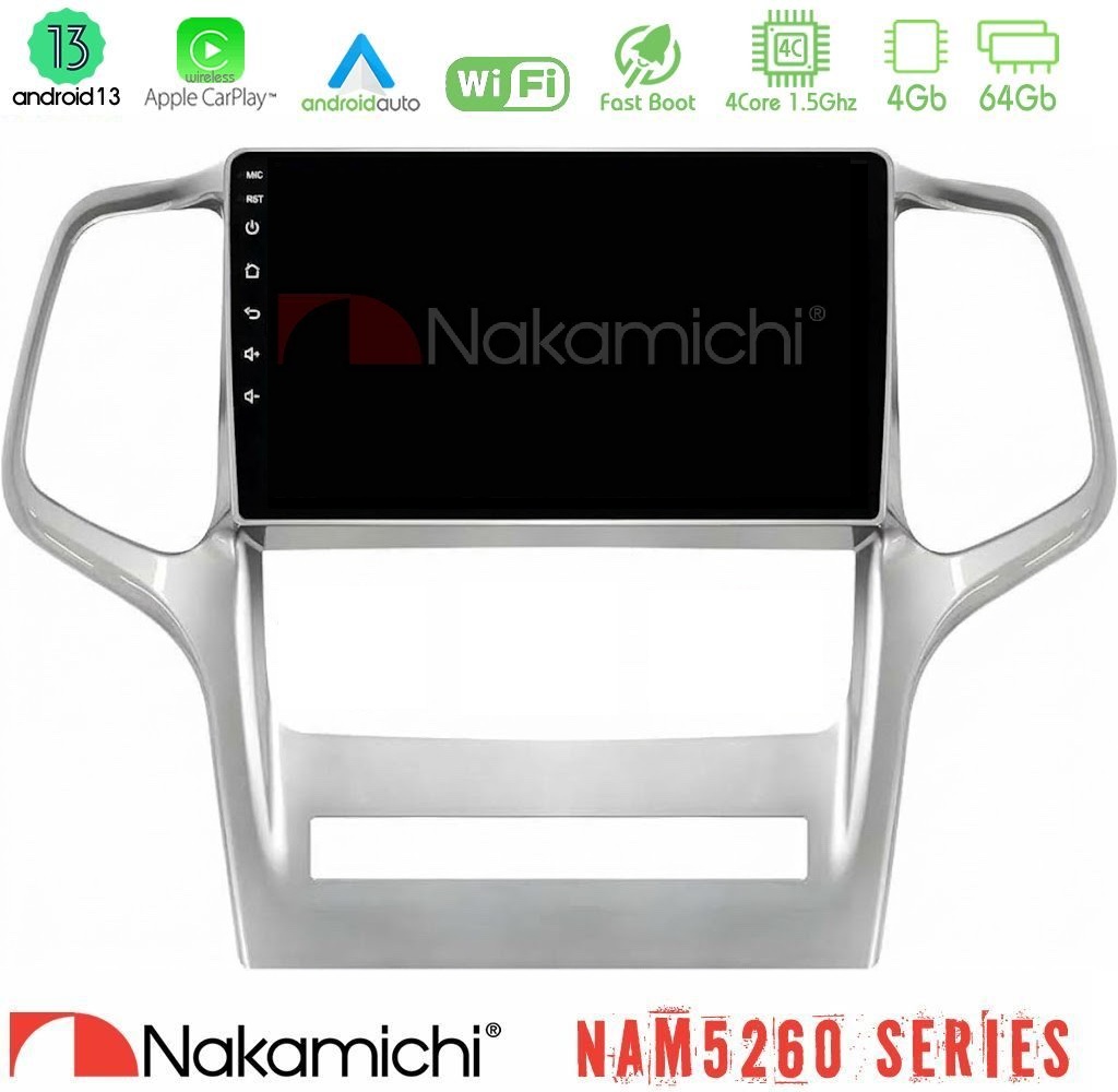 Nakamichi NAM5260 Series 4Core Android13 4+64GB Jeep Grand Cherokee 2011-2013 Navigation Multimedia Tablet 9" Με Carplay & Android Auto