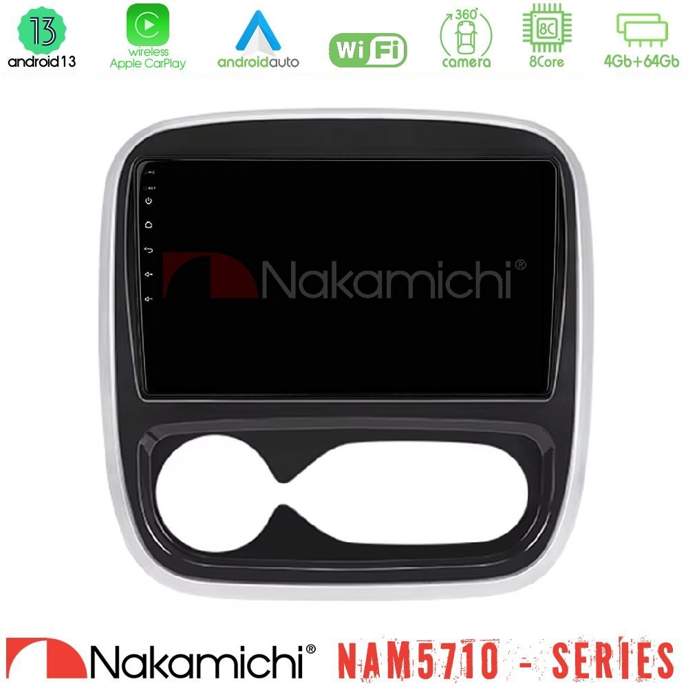 Nakamichi NAM5710 Series 8Core Android13 4+64GB Renault/Nissan/Opel/Fiat Navigation Multimedia Tablet 9" (AUTO A/C)