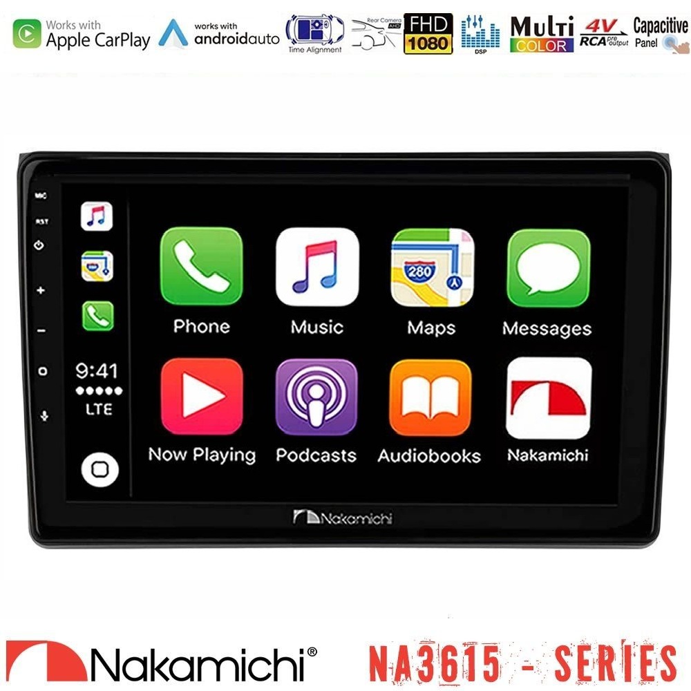 Nakamichi NA3615 Series Με Wireless Carplay & Android Auto Audi A4 B7 Media Station Tablet 9"