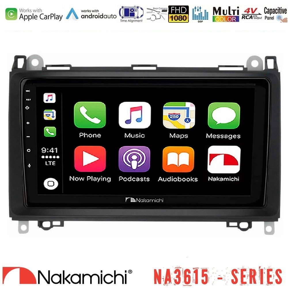 Nakamichi NA3615 Series Με Wireless Carplay & Android Auto Mercedes A/B/Vito/Sprinter Class Media Station Tablet 9"