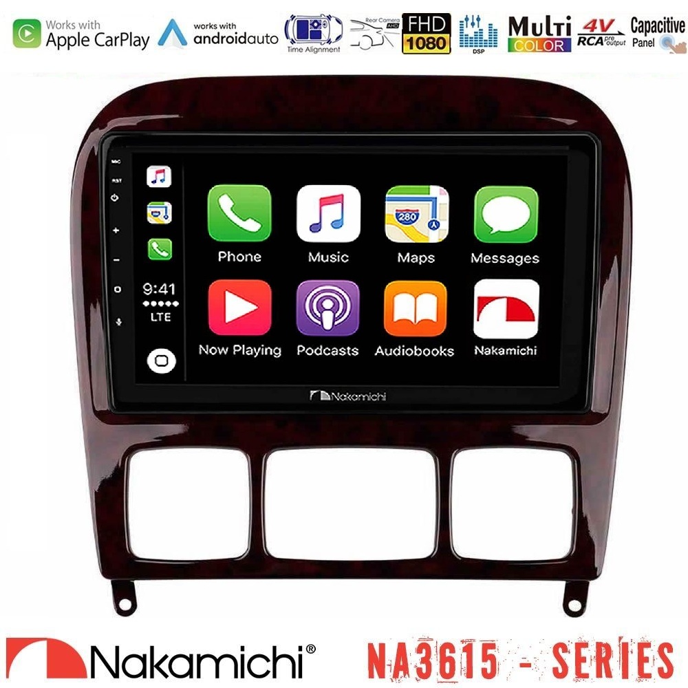 Nakamichi NA3615 Series Με Wireless Carplay & Android Auto Mercedes S Class 1999-2004 (W220) Media Station Tablet 9"