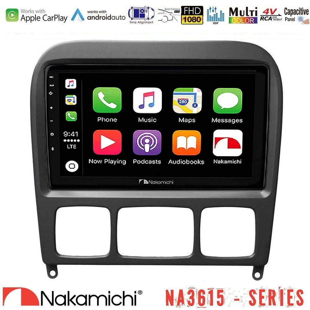 Nakamichi NA3615 Series Με Wireless Carplay & Android Auto Mercedes S Class 1999-2004 (W220) Media Station Tablet 9"