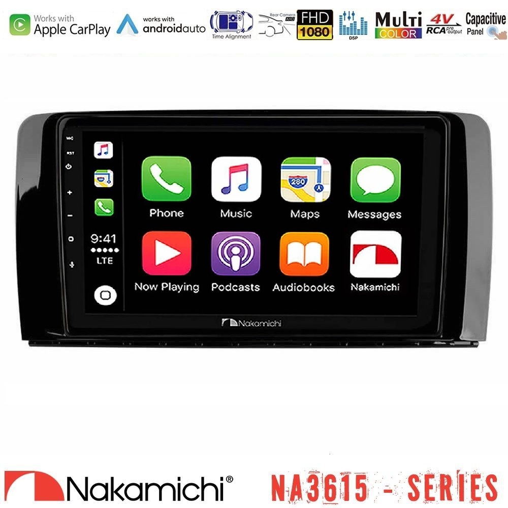 Nakamichi NA3615 Series Με Wireless Carplay & Android Auto Mercedes R Class Media Station Tablet 9"