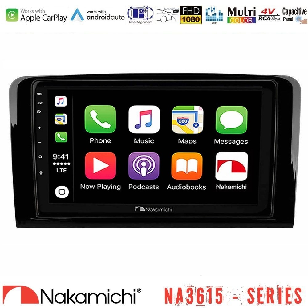 Nakamichi NA3615 Series Με Wireless Carplay & Android Auto Mercedes ML/GL Class Media Station Tablet 9"