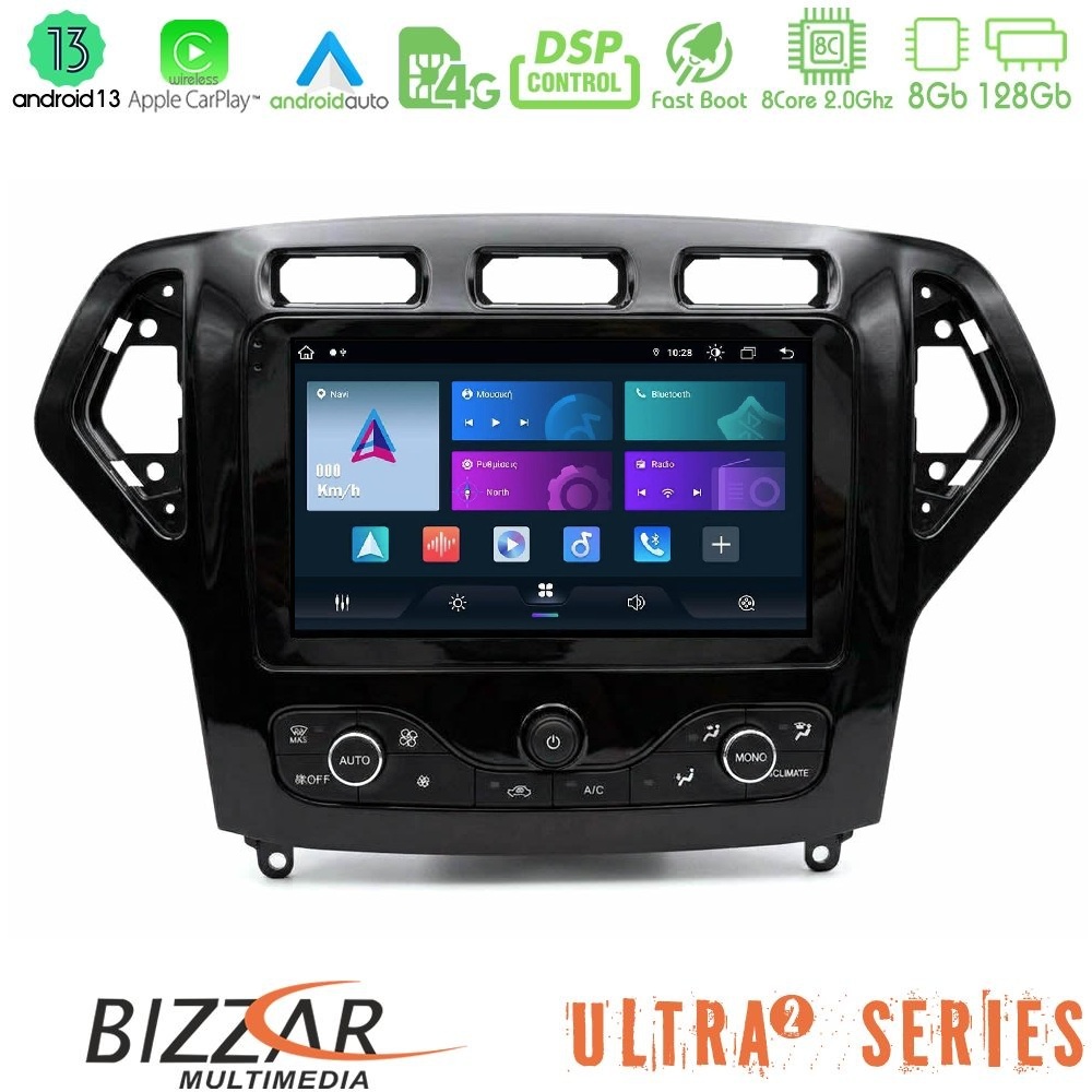 Bizzar Ultra Series Ford Mondeo 2007-2010 (Auto AC με NAVI) 8core Android13 8+128GB Navigation Multimedia Tablet 9"