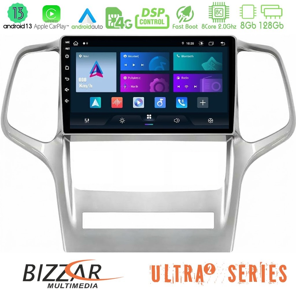 Bizzar Ultra Series Jeep Grand Cherokee 2011-2013 8core Android13 8+128GB Navigation Multimedia Tablet 9"